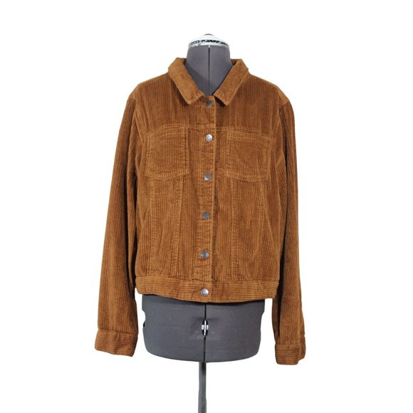 1‎ Sunset Lane juniors' corduroy button front short trucker jacket XL - Picture 1 of 9